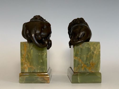 ANTIQUE 19TH CENTURY BRONZE LIONS AFTER CANOVA - ADDITIONAL PHOTO 4