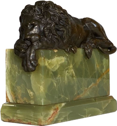 ANTIQUE 19TH CENTURY BRONZE LIONS AFTER CANOVA - ADDITIONAL PHOTO 8