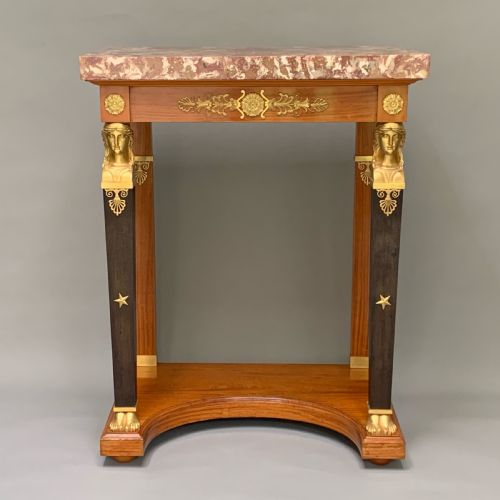 FRENCH EMPIRE STYLE SATINWOOD PIERCONSOLE TABLE - ADDITIONAL PHOTO 1
