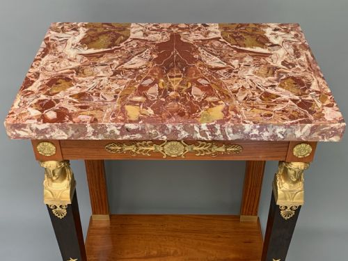 FRENCH EMPIRE STYLE SATINWOOD PIERCONSOLE TABLE - ADDITIONAL PHOTO 2