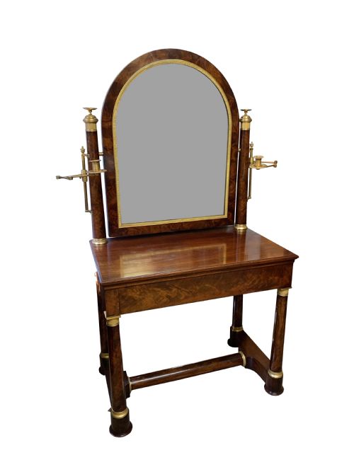 FRENCH EMPIRE PERIOD FLAME MAHOGANY DRESSING TABLE - ADDITIONAL PHOTO 2