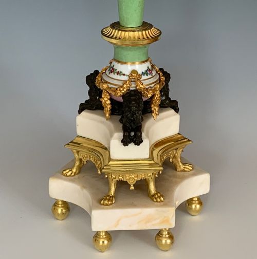 NAPOLEON III FRENCH PORCELAIN ORMOLU MOUNTED CANDELABRA - ADDITIONAL PHOTO 2