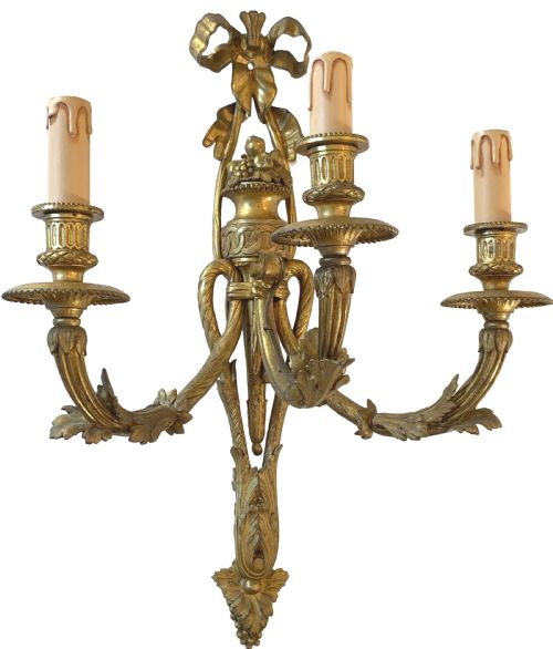 FOUR VICTORIAN LOUIS XVI STYLE WALL LIGHTS - ADDITIONAL PHOTO 2