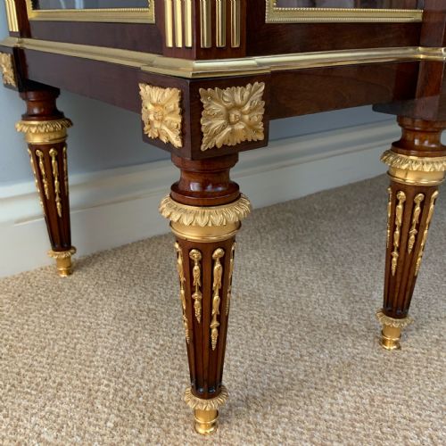 ANTIQUE BELLE EPOQUE MAHOGANY ORMOLU LOUIS XVI STYLE VITRINE - ADDITIONAL PHOTO 3
