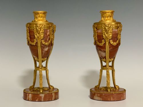PAIR OF LOUIS XVI STYLE FRENCH MARBLE ORMOLU CASSOLETTES - ADDITIONAL PHOTO 6