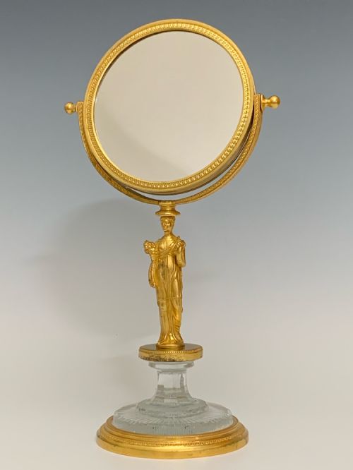 FRENCH RESTAURATION ORMOLU GLASS MIRROR - ADDITIONAL PHOTO 1
