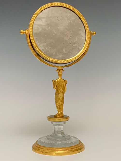 FRENCH RESTAURATION ORMOLU GLASS MIRROR - ADDITIONAL PHOTO 3