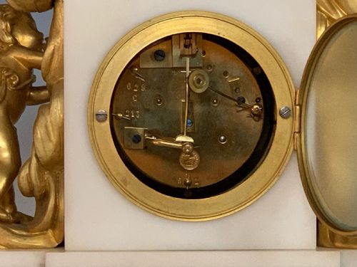 FRENCH LOUIS XVI STYLE ORMOLU CLOCK GARNITURE - ADDITIONAL PHOTO 5