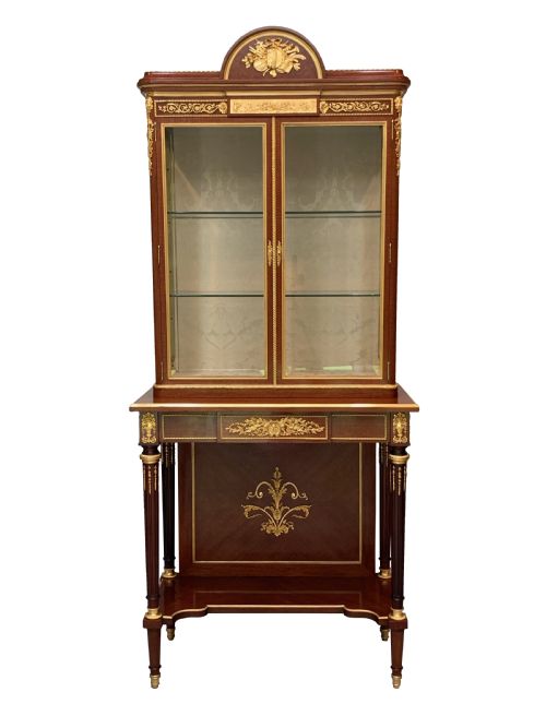 francois linke mahogany ormolu mounted display cabinet on stand - CATEGORY: ANTIQUE CABINETS - DATED 1890