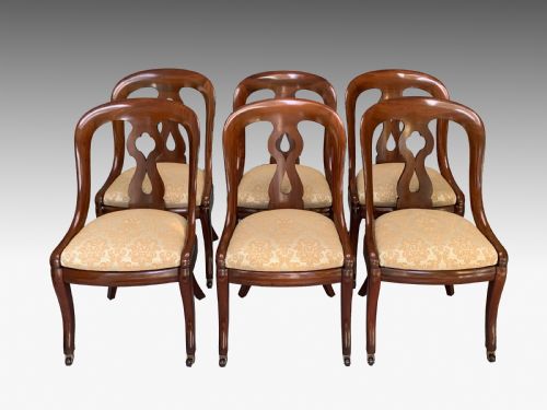 Victorian Constantine & Co Six Mahogany Dining Chairs