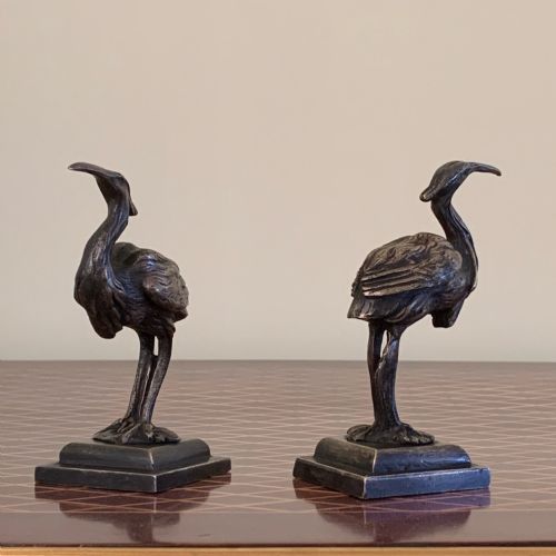 PAIR OF EARLY 20TH CENTURY BRONZE IBIS BIRDS - ADDITIONAL PHOTO 2