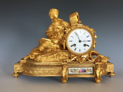 french napoleon iii ormolu porcelain clock - CATEGORY: ANTIQUE CLOCKS - DATED 1860