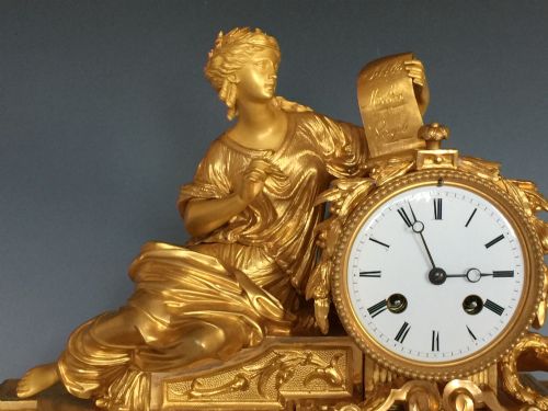 FRENCH NAPOLEON III ORMOLU PORCELAIN CLOCK - ADDITIONAL PHOTO 1