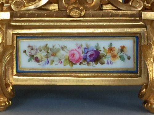FRENCH NAPOLEON III ORMOLU PORCELAIN CLOCK - ADDITIONAL PHOTO 2