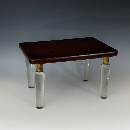 unusual georgian mahogany glass lightning stool - CATEGORY: ANTIQUE STOOLS - DATED GEORGIAN