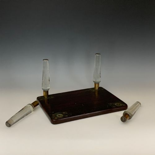 UNUSUAL GEORGIAN MAHOGANY GLASS LIGHTNING STOOL - ADDITIONAL PHOTO 3