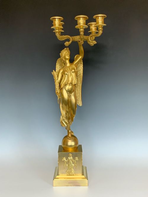 fine quality ormolu candelabra in the empire style - CATEGORY: ANTIQUE LIGHTING - DATED 1880