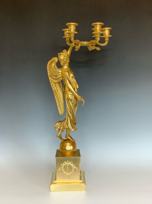 FINE QUALITY ORMOLU CANDELABRA IN THE EMPIRE STYLE - ADDITIONAL PHOTO 1