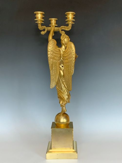 FINE QUALITY ORMOLU CANDELABRA IN THE EMPIRE STYLE - ADDITIONAL PHOTO 2