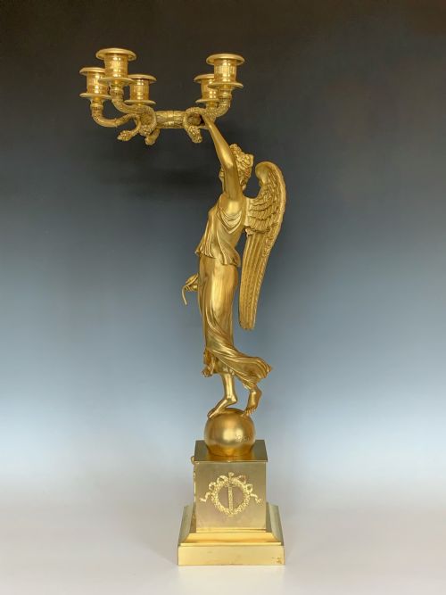 FINE QUALITY ORMOLU CANDELABRA IN THE EMPIRE STYLE - ADDITIONAL PHOTO 3