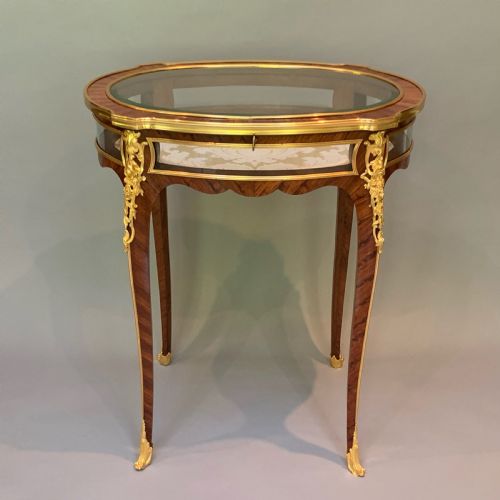 FRENCH KINGWOOD ORMOLU MOUNTED OVAL DISPLAY TABLE BIJOUTERIE - ADDITIONAL PHOTO 3