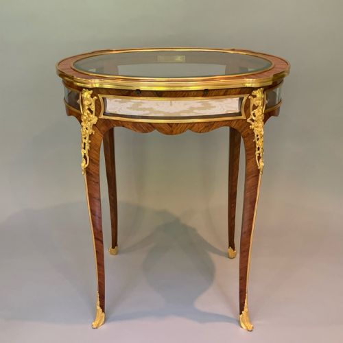 FRENCH KINGWOOD ORMOLU MOUNTED OVAL DISPLAY TABLE BIJOUTERIE - ADDITIONAL PHOTO 5