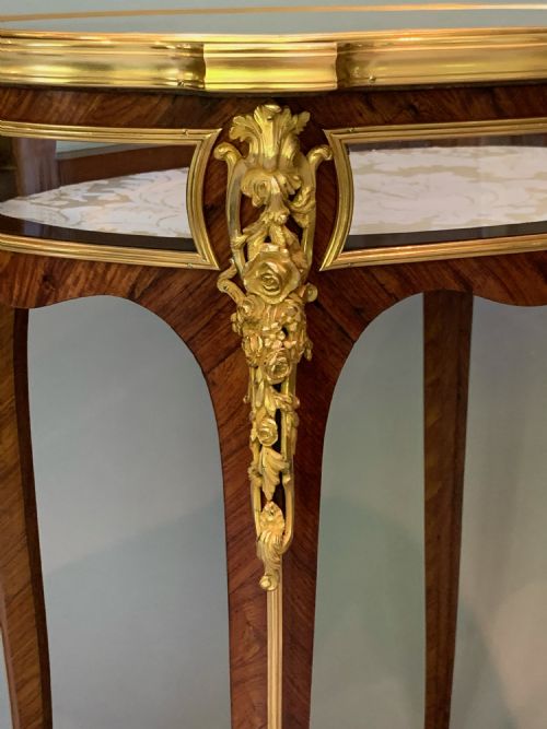 FRENCH KINGWOOD ORMOLU MOUNTED OVAL DISPLAY TABLE BIJOUTERIE - ADDITIONAL PHOTO 8