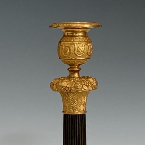 FRENCH ORMOLU BRONZE CANDLESTICKS - ADDITIONAL PHOTO 1
