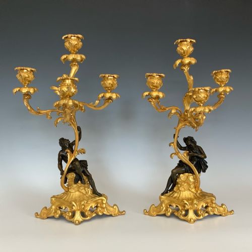NAPOLEON III FRENCH ORMOLU CANDELABRA - ADDITIONAL PHOTO 2