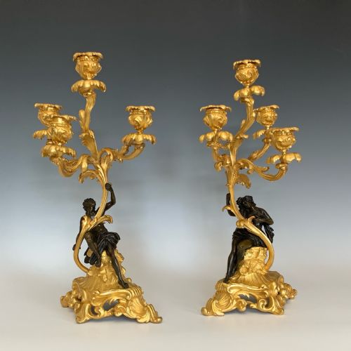 NAPOLEON III FRENCH ORMOLU CANDELABRA - ADDITIONAL PHOTO 3