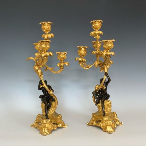 NAPOLEON III FRENCH ORMOLU CANDELABRA - ADDITIONAL PHOTO 5
