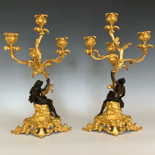NAPOLEON III FRENCH ORMOLU CANDELABRA - ADDITIONAL PHOTO 7
