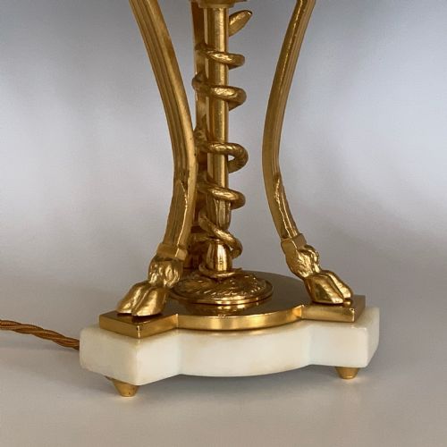 PAIR OF FRENCH ORMOLU CASSOLETTES NOW CONVERTED TO TABLE LAMPS - ADDITIONAL PHOTO 2