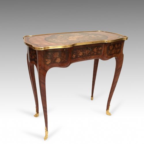 Fine French Kingwood & Marquetry Marquetry Table After Jean-françois Oeben Attributed to Paul Sormani