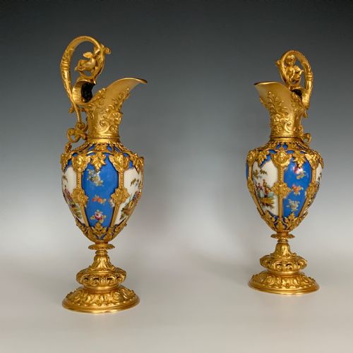 FRENCH ORMOLU MOUNTED PORCELAIN EWERS - ADDITIONAL PHOTO 1
