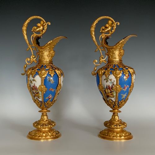 FRENCH ORMOLU MOUNTED PORCELAIN EWERS - ADDITIONAL PHOTO 3