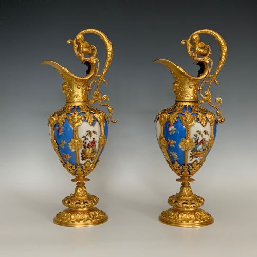 FRENCH ORMOLU MOUNTED PORCELAIN EWERS - ADDITIONAL PHOTO 4