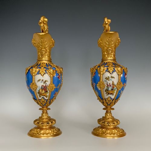 FRENCH ORMOLU MOUNTED PORCELAIN EWERS - ADDITIONAL PHOTO 6