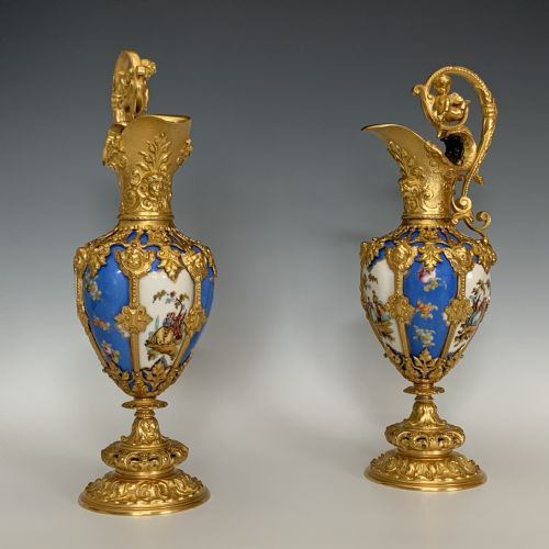 FRENCH ORMOLU MOUNTED PORCELAIN EWERS - ADDITIONAL PHOTO 7