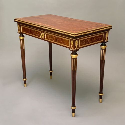 french marquetry inlaid card table attributed to francois linke - CATEGORY: ANTIQUE TABLES - DATED 1890
