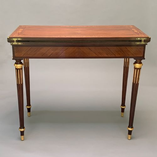 FRENCH MARQUETRY INLAID CARD TABLE ATTRIBUTED TO FRANCOIS LINKE - ADDITIONAL PHOTO 2