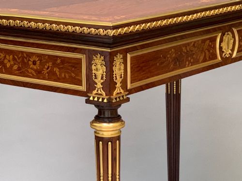 FRENCH MARQUETRY INLAID CARD TABLE ATTRIBUTED TO FRANCOIS LINKE - ADDITIONAL PHOTO 3