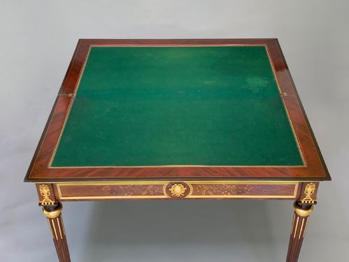 FRENCH MARQUETRY INLAID CARD TABLE ATTRIBUTED TO FRANCOIS LINKE - ADDITIONAL PHOTO 6