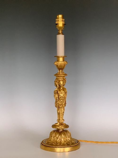 ormolu candlestick lamp after j d dugourc - CATEGORY: ANTIQUE LIGHTING - DATED 1890