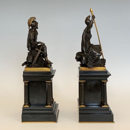 FINE PAIR OF 'GRAND TOUR' BRONZE FIGURES MARS MINERVA - ADDITIONAL PHOTO 2