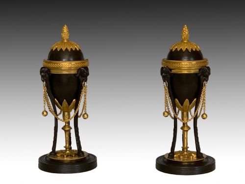 antique regency bronze ormolu cassolettes - CATEGORY: ANTIQUE MISCELLANEOUS - DATED REGENCY