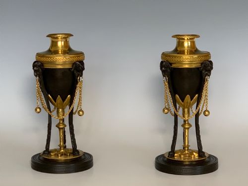 ANTIQUE REGENCY BRONZE ORMOLU CASSOLETTES - ADDITIONAL PHOTO 3