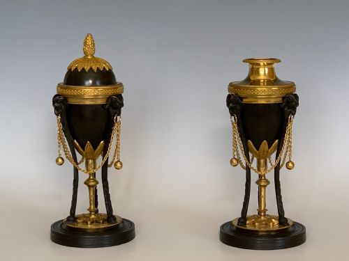ANTIQUE REGENCY BRONZE ORMOLU CASSOLETTES - ADDITIONAL PHOTO 4