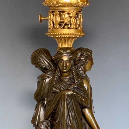19TH CENTURY BRONZE ORMOLU TABLE LAMPS - ADDITIONAL PHOTO 1