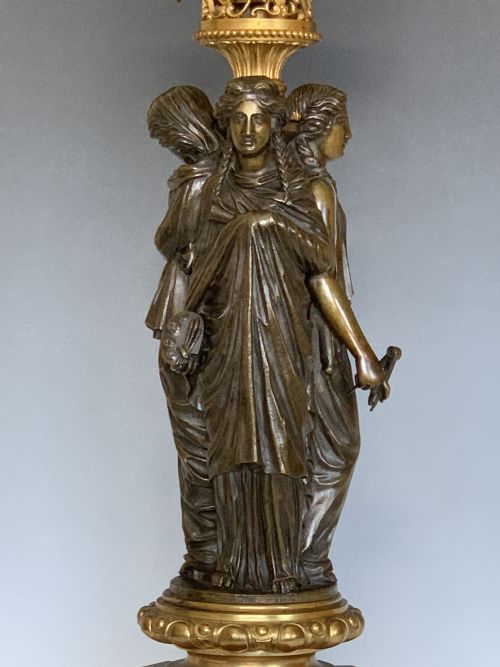 19TH CENTURY BRONZE ORMOLU TABLE LAMPS - ADDITIONAL PHOTO 2